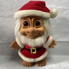 Large 8" Christmas RUSS TROLL Doll Holiday Santa Claus Smiley Collectible Vtg