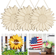 Large Size 12" Wooden Spring Ornaments to Paint, Flower Wooden DIY Blank Unfinis
