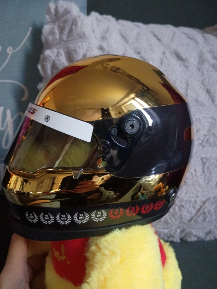 Gold and Black Collector's Racing Helmet Acura Grand Prix Of Long Beach Type S  - Image 2 of 4