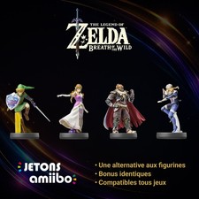 Lot 4 Jetons Amiibo • ZELDA • Link Zelda Ganondorf Sheik • Série Smash Bros