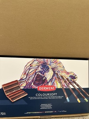  Derwent Coloursoft 72 Count Coloured Pencils Wooden Box Set, Brand New Sealed