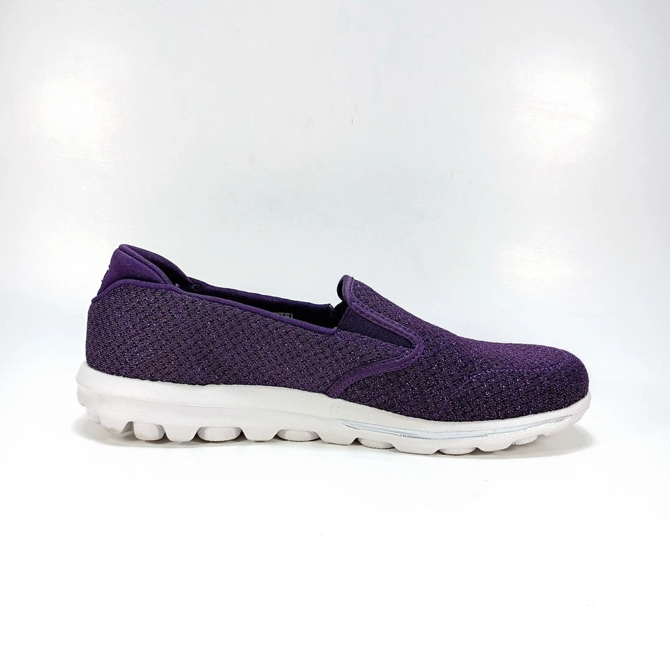 Skechers Go Walk Sparkle Womens 8.5 Purple GogaMat Slip On Sneakers Shoes  - Image 3 of 4