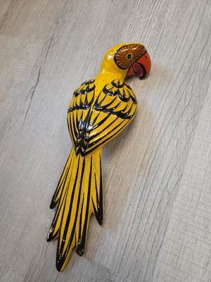 Mexican Parrot Bird Hang Perch 15'' Art Pottery Ceramic Patio Talavera Style