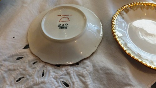 France D & C Limoge demitasse cup/scauser Bailey Banks+Biddle White+Gold Glam - Picture 9 of 9