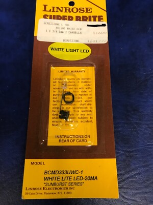 Linrose Super Brite White Light LED BCMD333UWC-1 White Lite LED-20MA