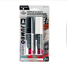 Royal  Langnickel 15mm Jumbo Acrylic Paint Markers Black  White Set 2pc