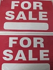 Advantus For Sale Sign Preprinted 8" x 12" Plastic 2pcs 83638
