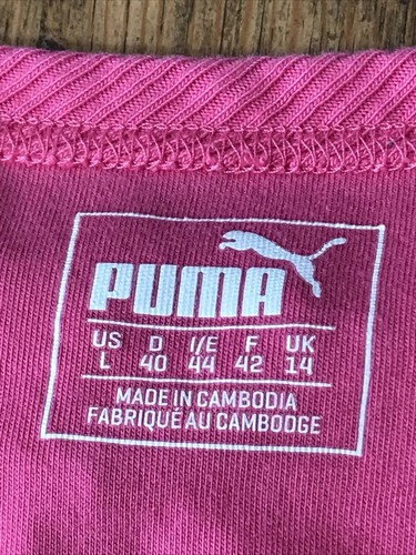 Puma Womens Athletic Sweatshirt Large Hot Pink Logo SpellOut Athleisure - Picture 8 of 11