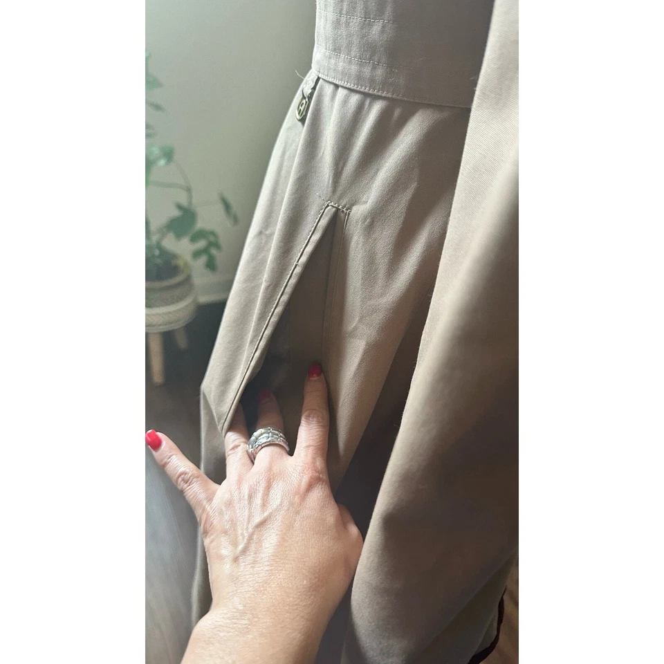 Vintage - Retro Etienne Aigner Khaki Trench Coat Size 8 - Image 4 of 4