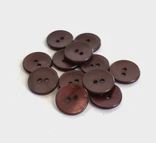 24 Buttons Pearlized Dark Wine Plastic 2-Hole Sew Through Sewing 15 mm #BL72