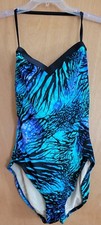 The Slim Suit Sweetheart Neckline One Piece Swimsuit Blue Green Black Size 14