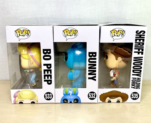 Disney Toy Story Funko Pop Lote X3 Flocado Bunny Bo Peep Sheriff Woody Exclusivos - Imagen 2 de 14
