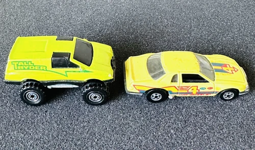 HOT WHEELS MAL COLOR RACERS THUNDERBURNER YELLOW 1988 & TALL RYDER VAN LOT