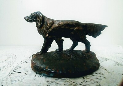  Antique Vtg JUDD Cast Iron Pointer/Setter Hunting Dog Bookend Doorstop