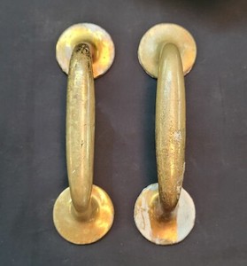 Pair of Vintage Solid Brass Door Handle Pulls 7 5/8" GS00523