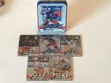 1997 Mark Messier Metallic - 5 All-Metal Collectors Cards Set w/Tin never opened