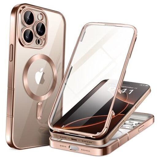 Magnetic for iPhone 16 Pro Case, Compatible with Magsafe, Built-in Desert Gold