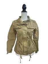 Old Navy Womens Tan Tie Waist Front Zip, Snaps Jacket XS