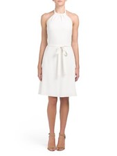 NWT Theory Nayline R in Ivory Elevate Crepe Belted Halter Dress 10 285