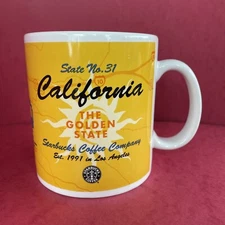 1999 Starbucks Coffee Cup California The Golden State No 31 Ceramic Large 20 Oz