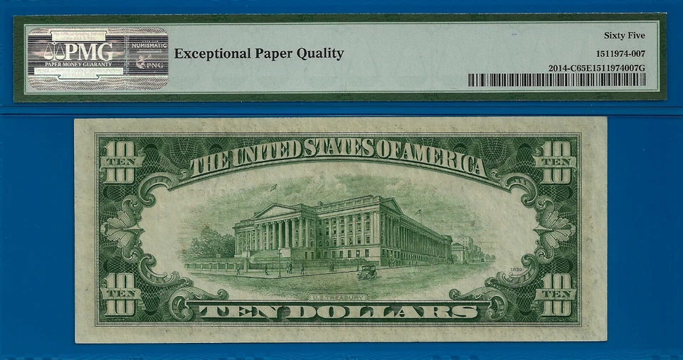 1950D $10 Federal Reserve Note PMG 65EPQ wanted popular Philadelphia Fr 2014-C - Image 3 of 3