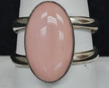 DESERT ROSE TRADING DRT Oval Pink Opal Split Shank Sterling Ring Size 10