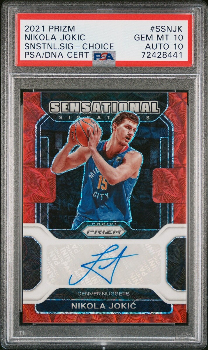 2021-22 Prizm NIKOLA JOKIC Sensational Signatures AUTO Red Choice