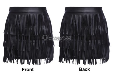 Best Price Women Tassel Fringe High Waist ALine Pencil Short Mini Skirt Size