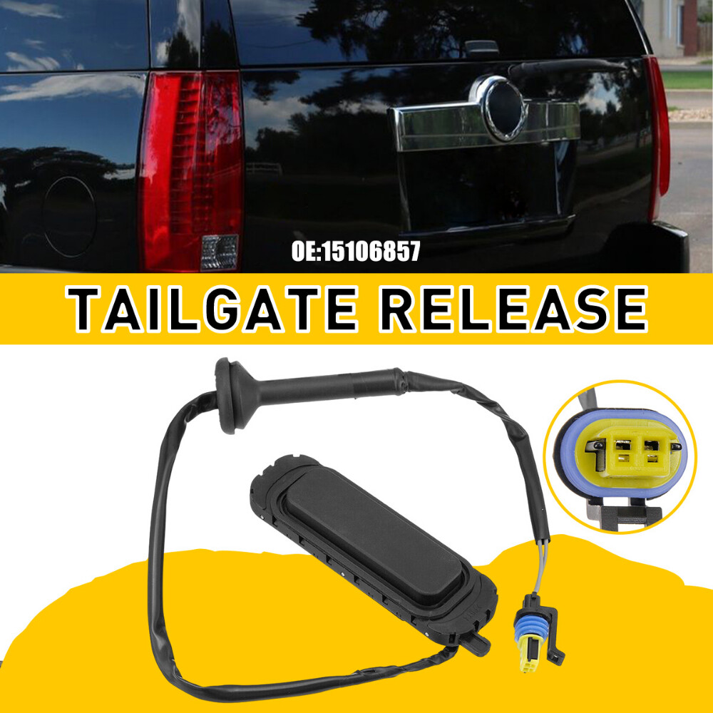 Rear Liftgate Release Switch Button For 2007-2014 Cadillac, Chevy, GMC, Sierra, Yukon – Black ABS
