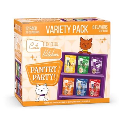 Cats in The Kitchen Pantry Party Pouch Variety Gravy Cat Food 3oz 12 Pack