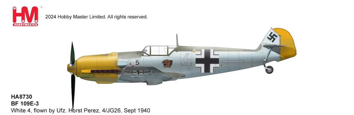 HMホビーマスターMesserschmitt Bf 109E-3 1:48 Bf 109E 1:48 Diecast Model - Hobby Master HM-HA8712 - $87.95