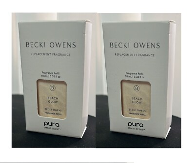 2x BECKI OWENS Beach Glow 10ml/0.33fl oz each Pura Fragrance Oil Refill