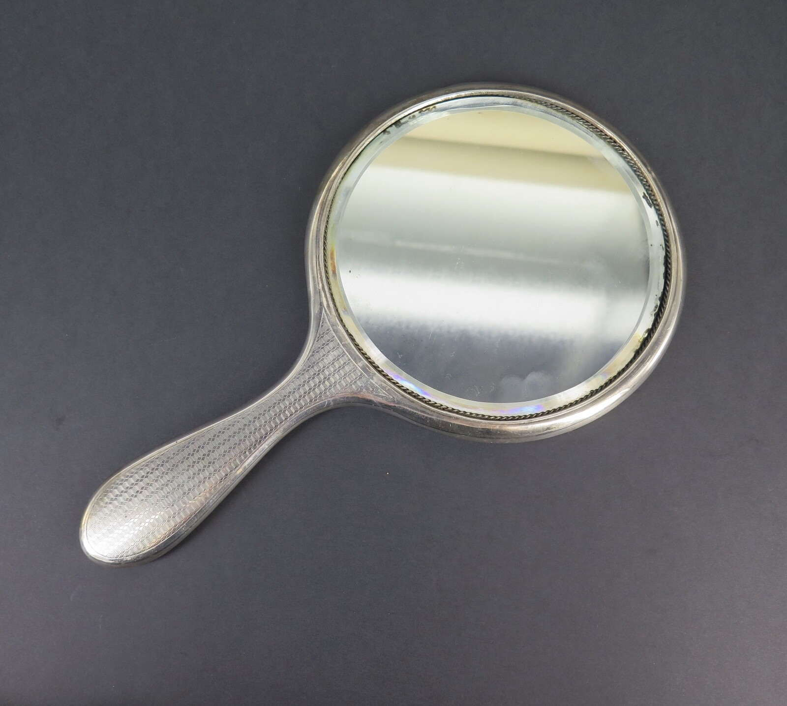 Antique 1913 Sterling Silver Hand Held Mirror by Henry Matthews