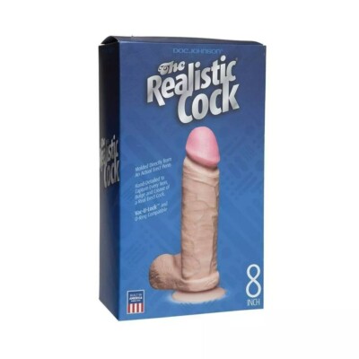 Doc Johnson The Realistic Cock FIRMSKYN White - 8 Inch