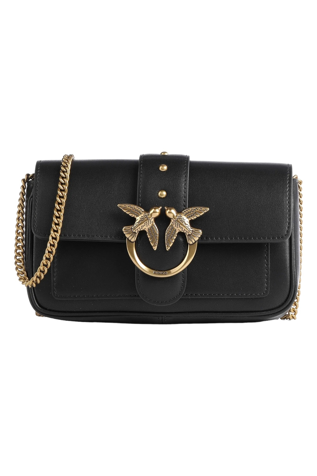 Mini Tracolla Donna Pinko 100061A0F1 Nero/oro antico
