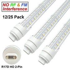 12/25 Pack 144W F96T12 HO LED Replacement Tube 8 Foot Led Shop Light 2 Pin No RF
