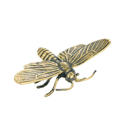 Solid Brass dragonfly Figurine Small Statue Home Ornament Figurines Animal