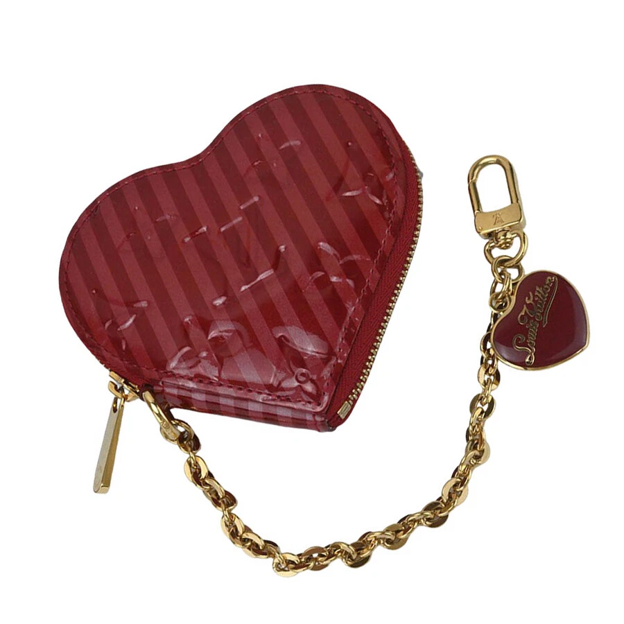 Louis Vuitton Red Monogram Vernis Leather Heart Coin Purse