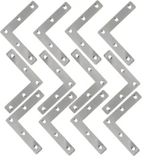 15 Pack L Shape Flat Brackets Stainless Steel Right Angle Hardware 80Mm