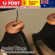 12pc Moth Cedar Wood Rings Repellent Killer Hanger Anti Mildew Drawers DF