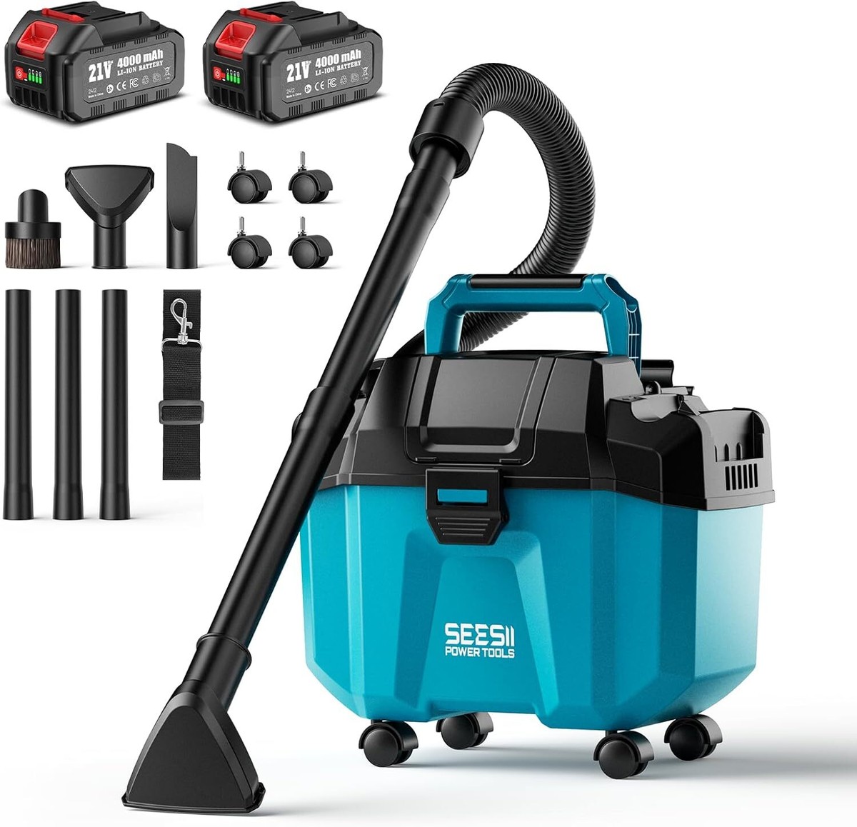 Seesii 21V Cordless Wet And Dry Shop Vacuum In Design