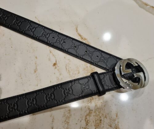 Gucci Belt Guccissima Signature Leather Black, Size 115 cm- 40/42 waist