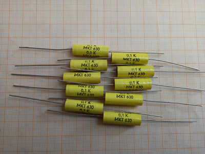 10x 100nF 0,1µF 10% 630V MKT Kondensator axial RFT DDR DIE LETZTEN 0,1uF 0.1µF