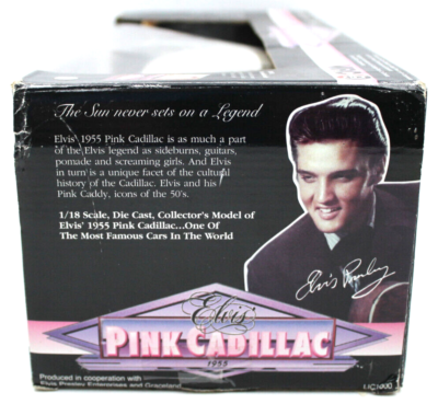 1995 MRC 1/18 Diecast Car ELVIS PRESLEY 1955 PINK CADILLAC 4dr