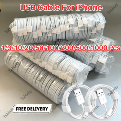 For iPhone 6 7 8 Plus X XS XR 11 12 13 14 USB Data Charger Cable Cord Bulk Lot