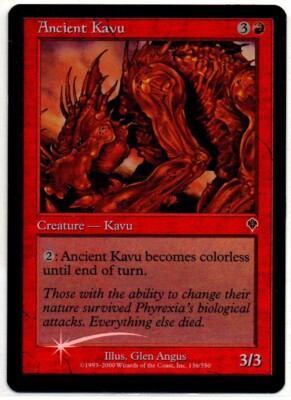Magic Invasion 2000: #136/350 Ancient Kavu Common Foil TCG Karte, unbespielt