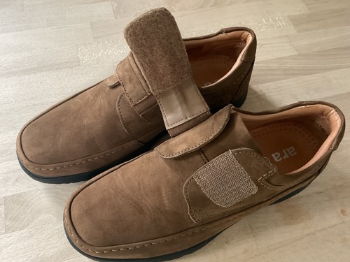 ara Halbschuhe Herren Wildleder Gr. 41 Klettverschluss, braun - Bild 3 von 5
