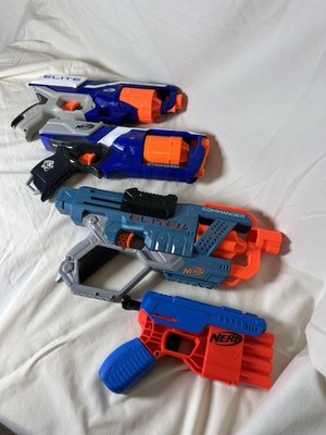 Lot of 4 Nerf Elite Blasters Strongarm Commander Rough Cut 2x4 Firestrike
