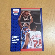 Fleer 1991-92 Derrick Coleman #130 Rookie Base Set New Jersey Nets Basketball