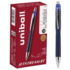 uniball Jetstream RT Ballpoint Pens, Fine Point 0.7mm , Blue, 12 Pack